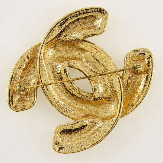 CHANEL Brooch Plated Gold gold Matrasse COCO Mark Women Used Authentic