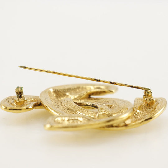 CHANEL Brooch Plated Gold gold Matrasse COCO Mark Women Used Authentic