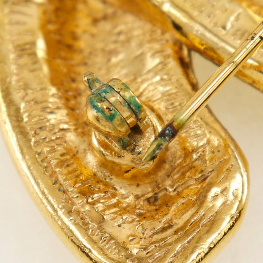 CHANEL Brooch Plated Gold gold Matrasse COCO Mark Women Used Authentic
