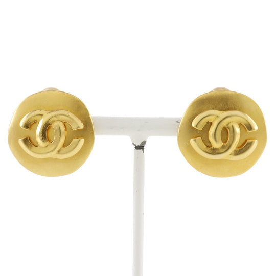 CHANEL Earring Plated Gold gold vintage COCO Mark Women Used Authentic