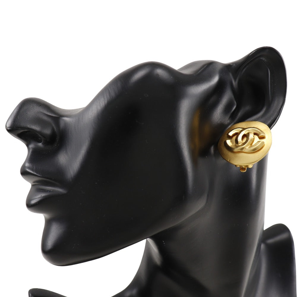 CHANEL Earring Plated Gold gold vintage COCO Mark Women Used Authentic