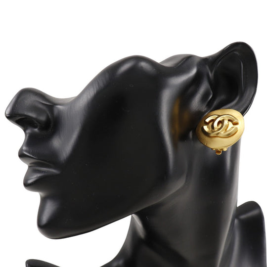 CHANEL Earring Plated Gold gold vintage COCO Mark Women Used Authentic