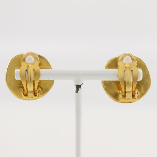 CHANEL Earring Plated Gold gold vintage COCO Mark Women Used Authentic