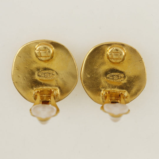 CHANEL Earring Plated Gold gold vintage COCO Mark Women Used Authentic