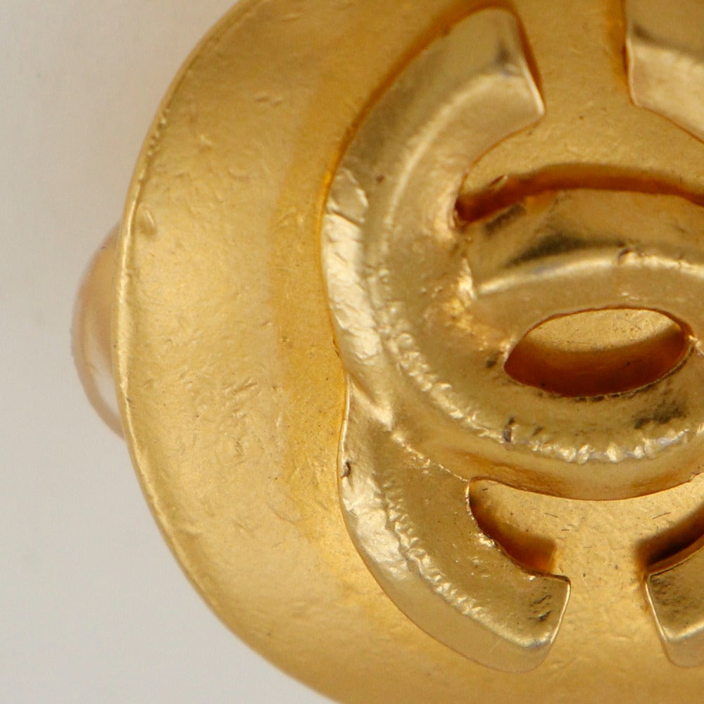 CHANEL Earring Plated Gold gold vintage COCO Mark Women Used Authentic