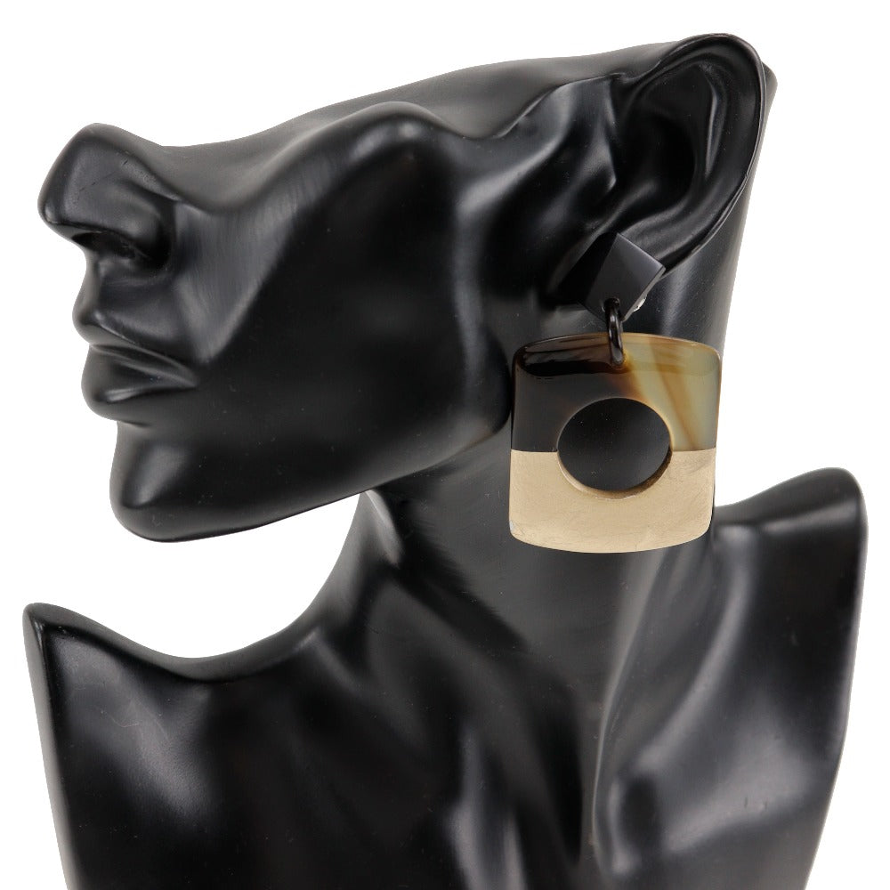 HERMES Pierce Buffalo horn Brown / Gold By color Dalva Women Used Authentic