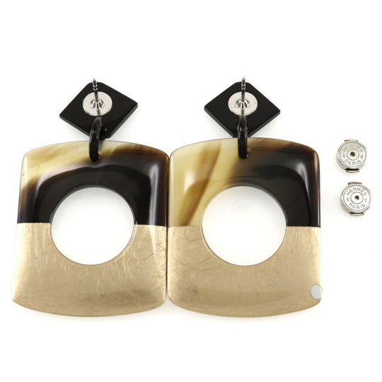 HERMES Pierce Buffalo horn Brown / Gold By color Dalva Women Used Authentic