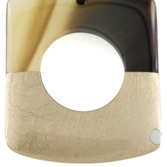 HERMES Pierce Buffalo horn Brown / Gold By color Dalva Women Used Authentic
