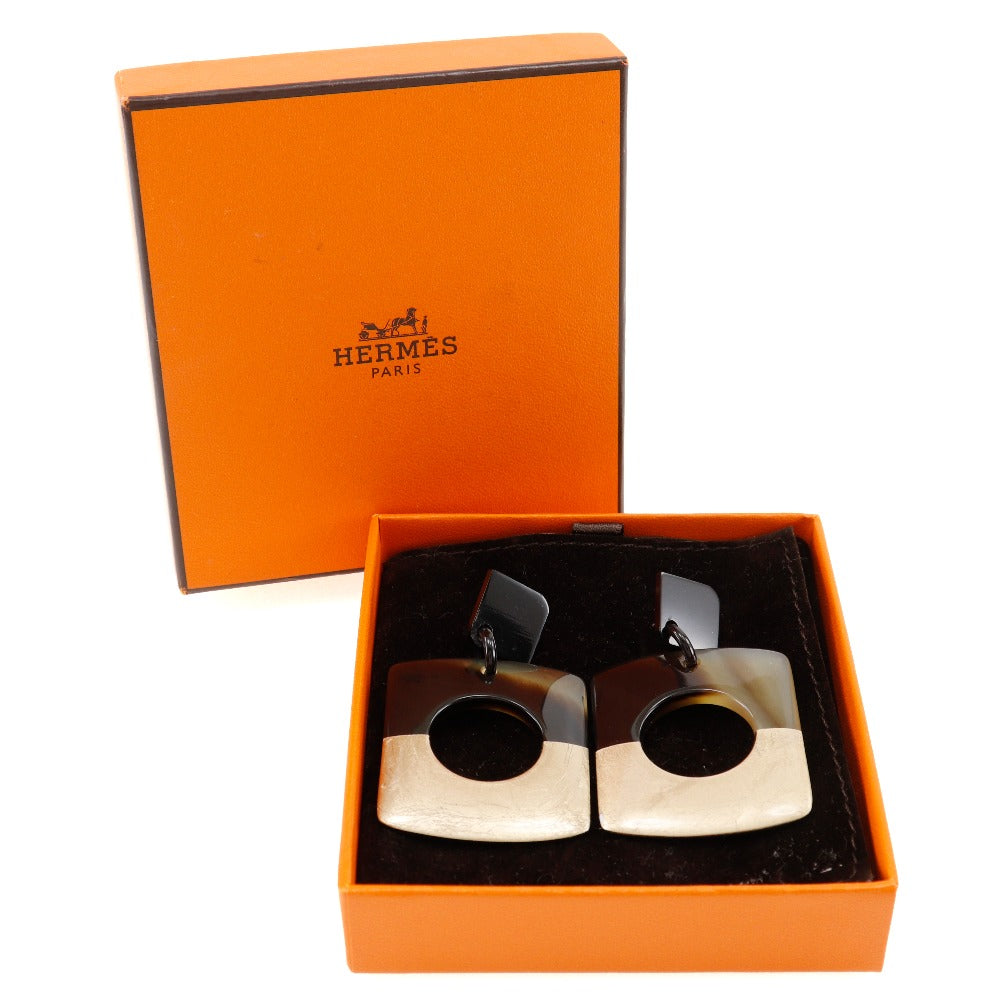 HERMES Pierce Buffalo horn Brown / Gold By color Dalva Women Used Authentic