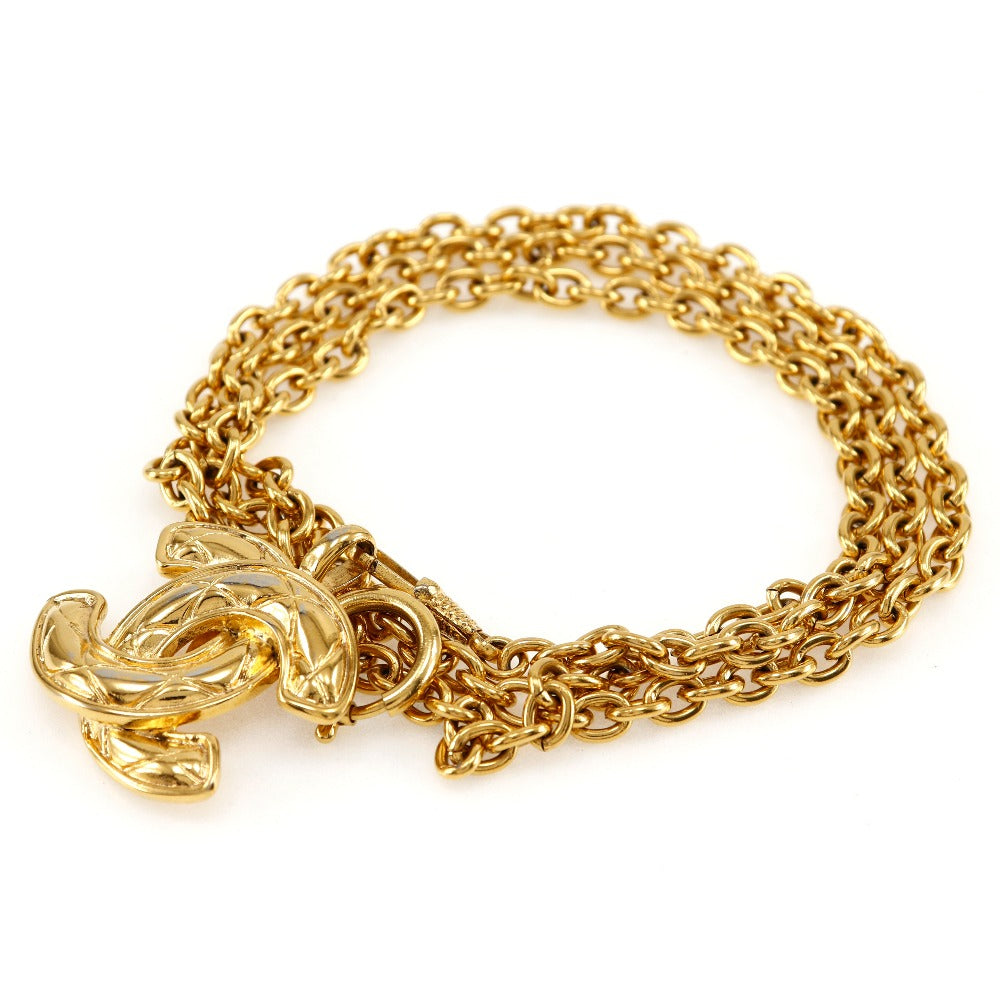 CHANEL belt Plated Gold gold vintage COCO Mark Chain belt Women Used Authentic