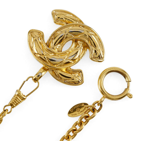 CHANEL belt Plated Gold gold vintage COCO Mark Chain belt Women Used Authentic