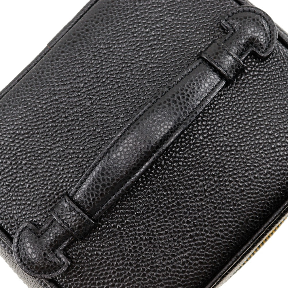 CHANEL Handbag A01998 Caviar skin black Vanity Women Used Authentic