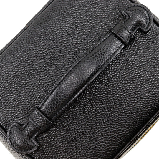 CHANEL Handbag A01998 Caviar skin black Vanity Women Used Authentic
