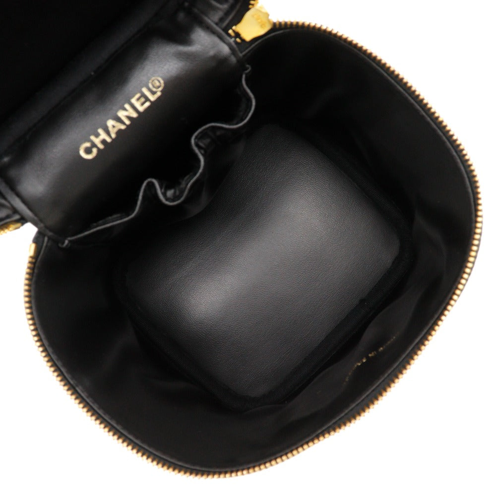 CHANEL Handbag A01998 Caviar skin black Vanity Women Used Authentic