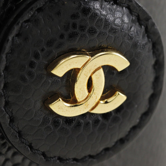 CHANEL Handbag A01998 Caviar skin black Vanity Women Used Authentic