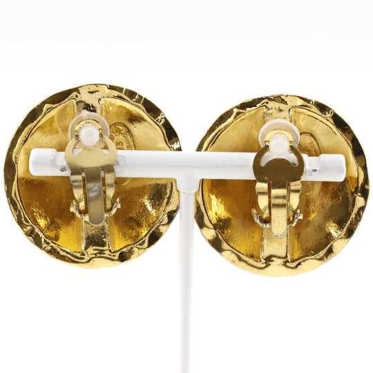 CHANEL Earring Plated Gold gold vintage Matrasse COCO Mark Women Used Authentic