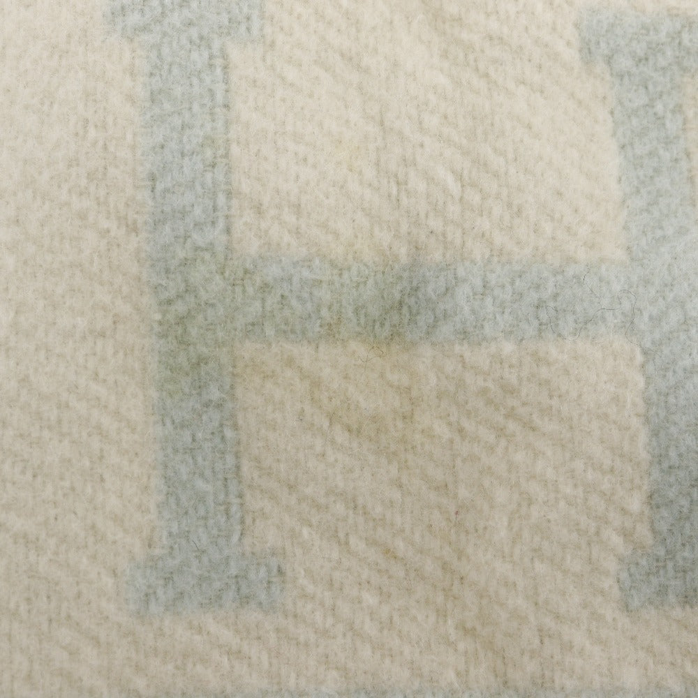 HERMES Other accessories Cashmere, Wool White / light blue Blanket Swaddling Baby Plaid Avalon Kids(Unisex) Used Authentic