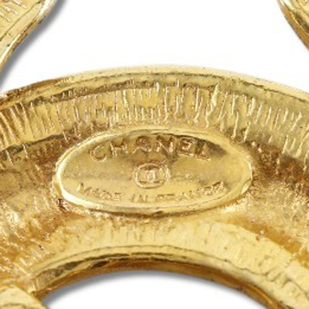 CHANEL Brooch Plated Gold gold vintage Matrasse COCO Mark Women Used Authentic