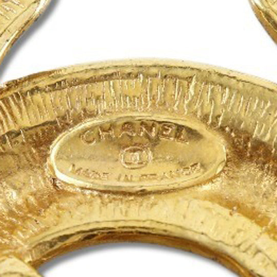 CHANEL Brooch Plated Gold gold vintage Matrasse COCO Mark Women Used Authentic