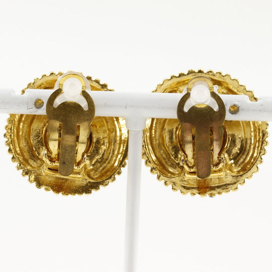 CHANEL Earring Plated Gold, Faux Pearl gold vintage Women Used Authentic