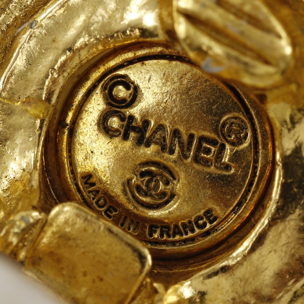 CHANEL Earring Plated Gold, Faux Pearl gold vintage Women Used Authentic