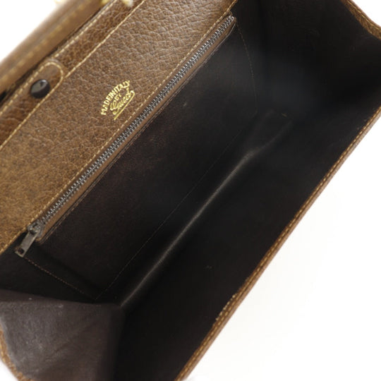 GUCCI Shoulder Bag PVC Brown 2-way clutch Sherry line Old Gucci Women Used Authentic