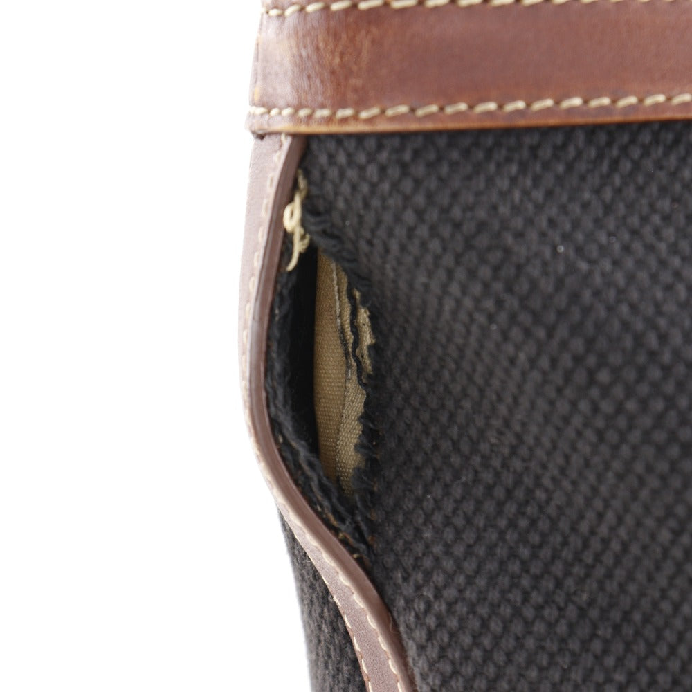 CELINE Tote Bag canvas black logo Women Used Authentic