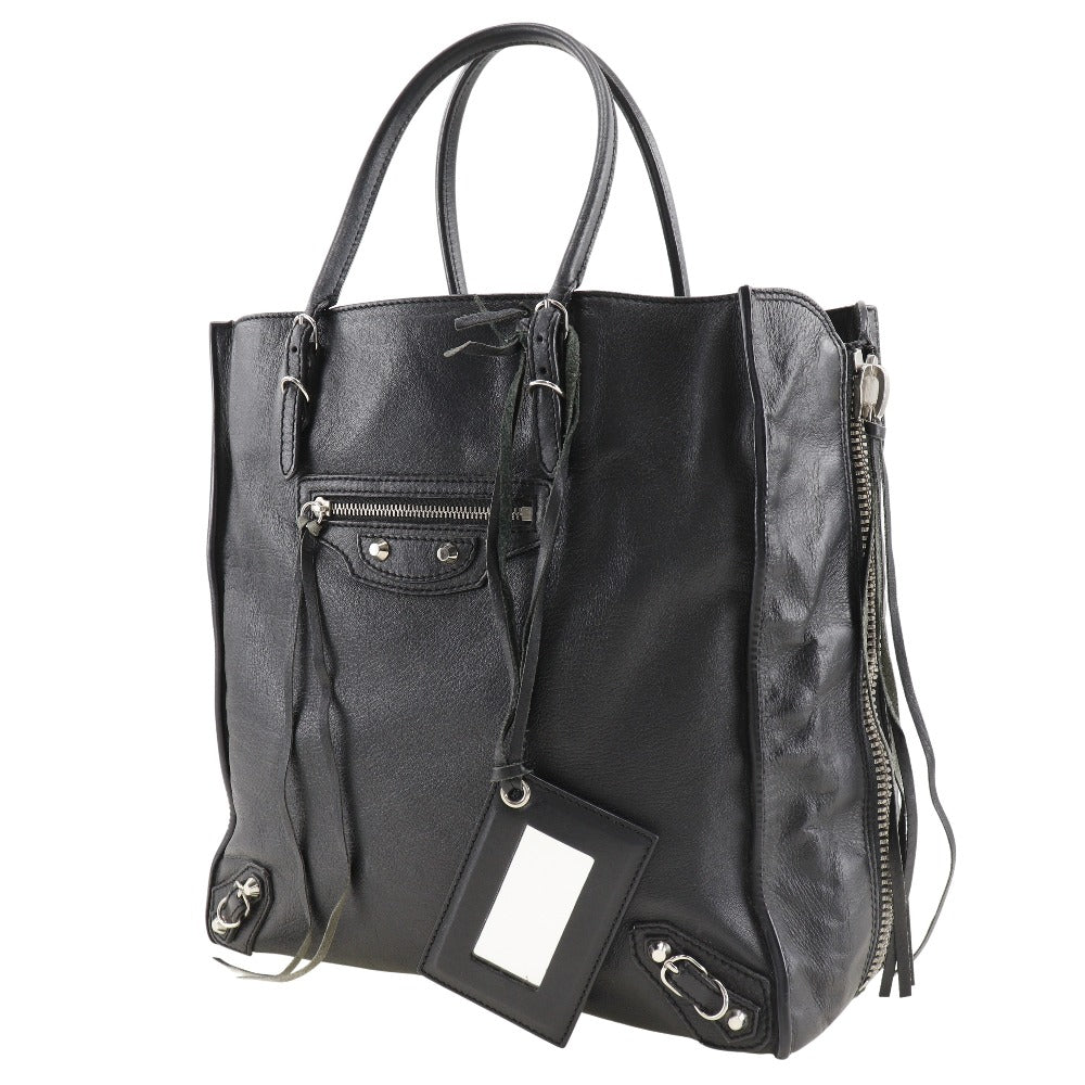 BALENCIAGA Tote Bag 255412 Calfskin black Paper bag Women Used Authentic