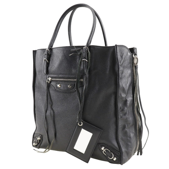 BALENCIAGA Tote Bag 255412 Calfskin black Paper bag Women Used Authentic
