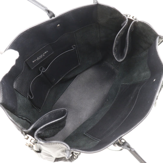 BALENCIAGA Tote Bag 255412 Calfskin black Paper bag Women Used Authentic