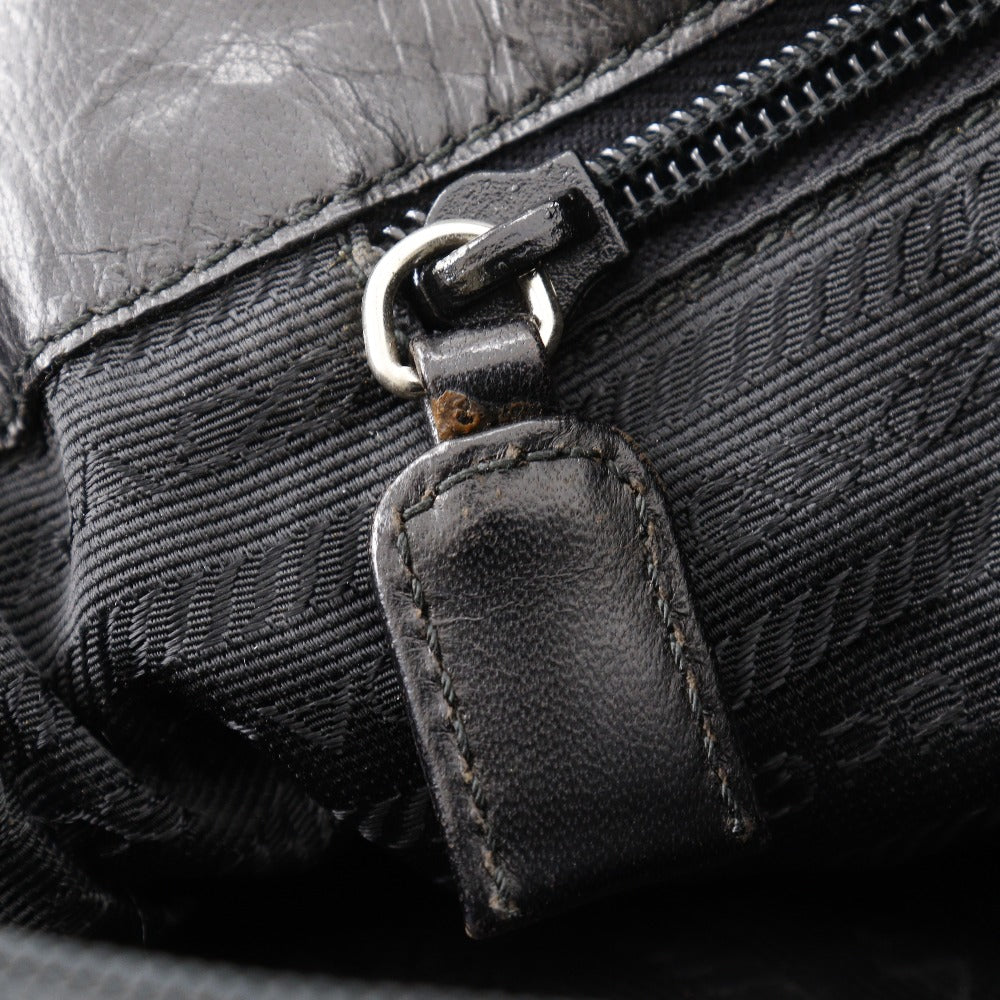 PRADA Shoulder Bag Calfskin black plastic chain Women Used Authentic