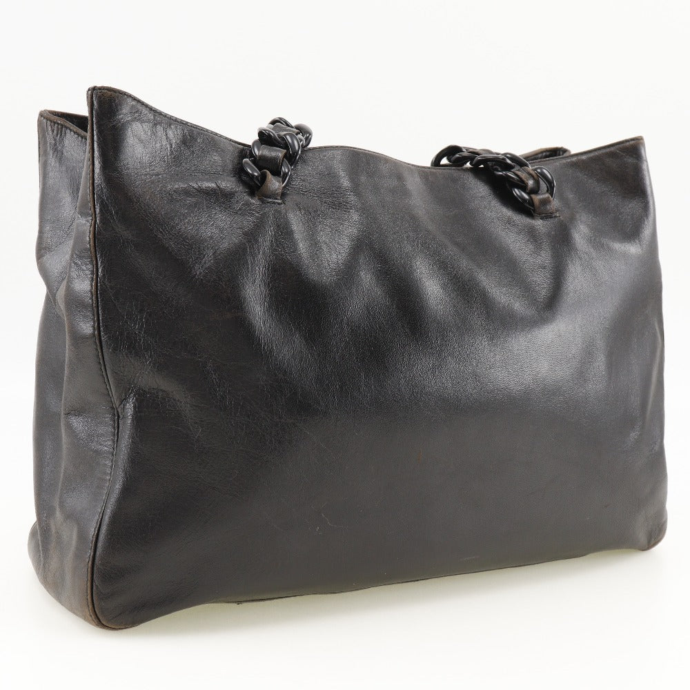 PRADA Shoulder Bag Calfskin black plastic chain Women Used Authentic