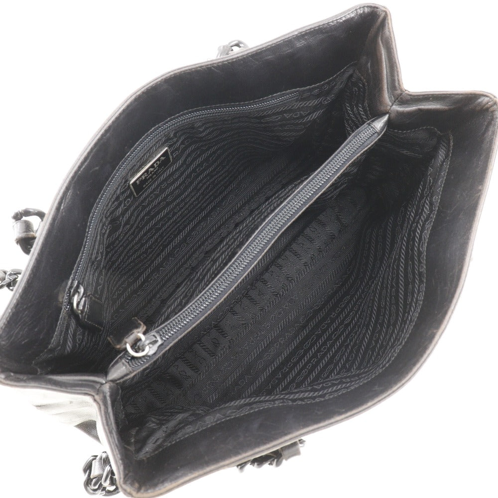 PRADA Shoulder Bag Calfskin black plastic chain Women Used Authentic
