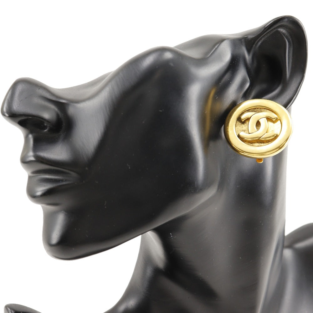 CHANEL Earring Plated Gold gold vintage COCO Mark Women Used Authentic