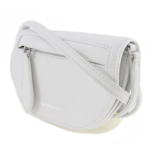 BURBERRY Shoulder Bag leather White Olympia Mini Shoulder Women Used Authentic