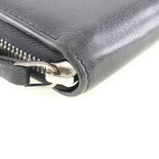 LOUIS VUITTON Long Wallet Purse leather black Zippy wallet Portefeuille Rock Me Women Used Authentic