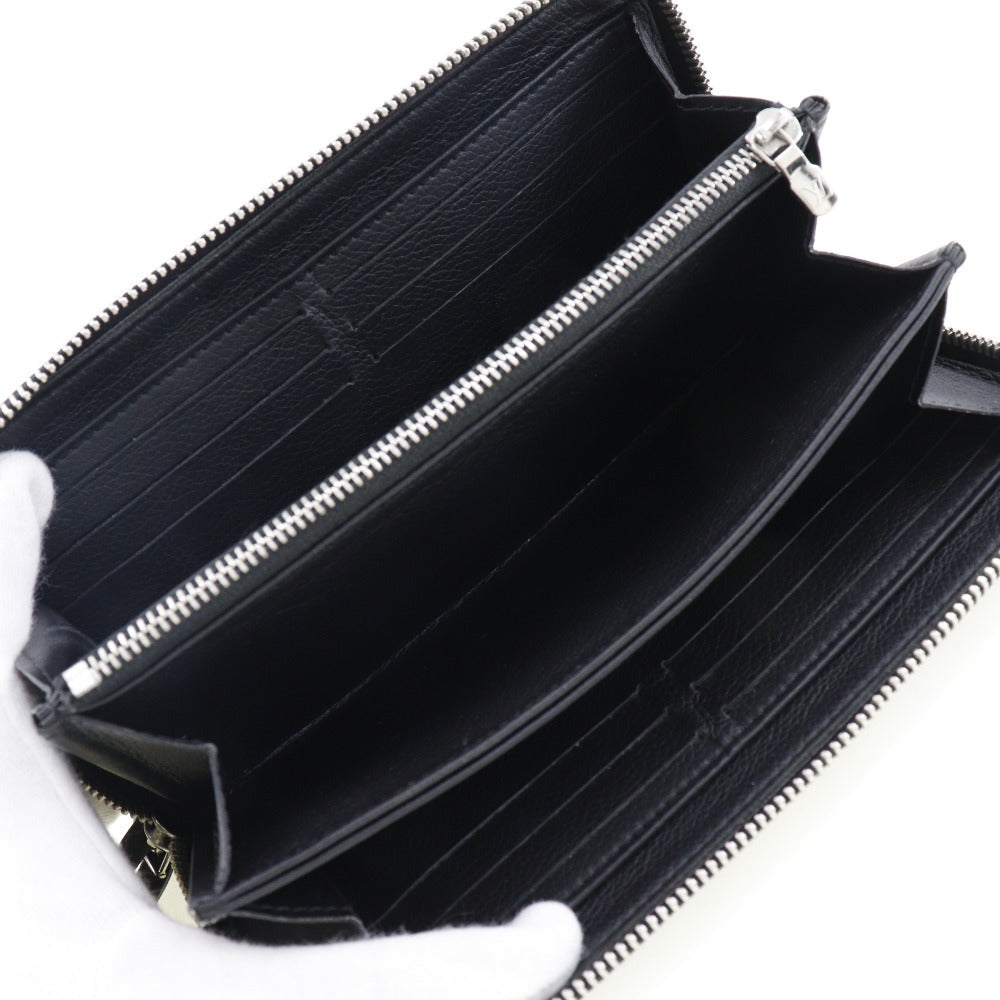 LOUIS VUITTON Long Wallet Purse leather black Zippy wallet Portefeuille Rock Me Women Used Authentic