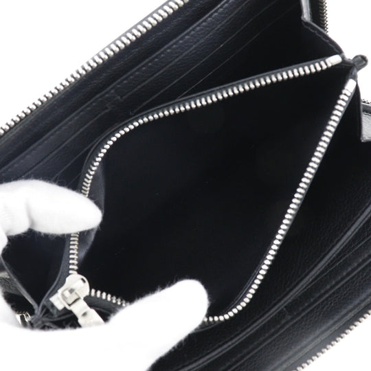 LOUIS VUITTON Long Wallet Purse leather black Zippy wallet Portefeuille Rock Me Women Used Authentic