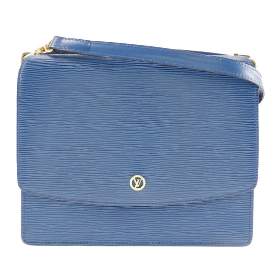 LOUIS VUITTON Shoulder Bag M52365 Epi Leather Blue W Hook Wallet  Grenel Women Used Authentic