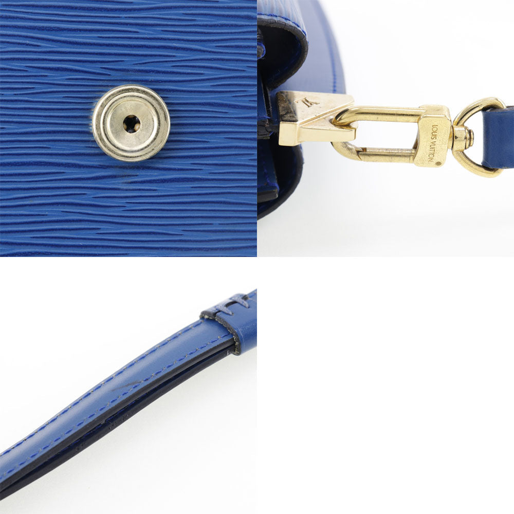 LOUIS VUITTON Shoulder Bag M52365 Epi Leather Blue W Hook Wallet  Grenel Women Used Authentic