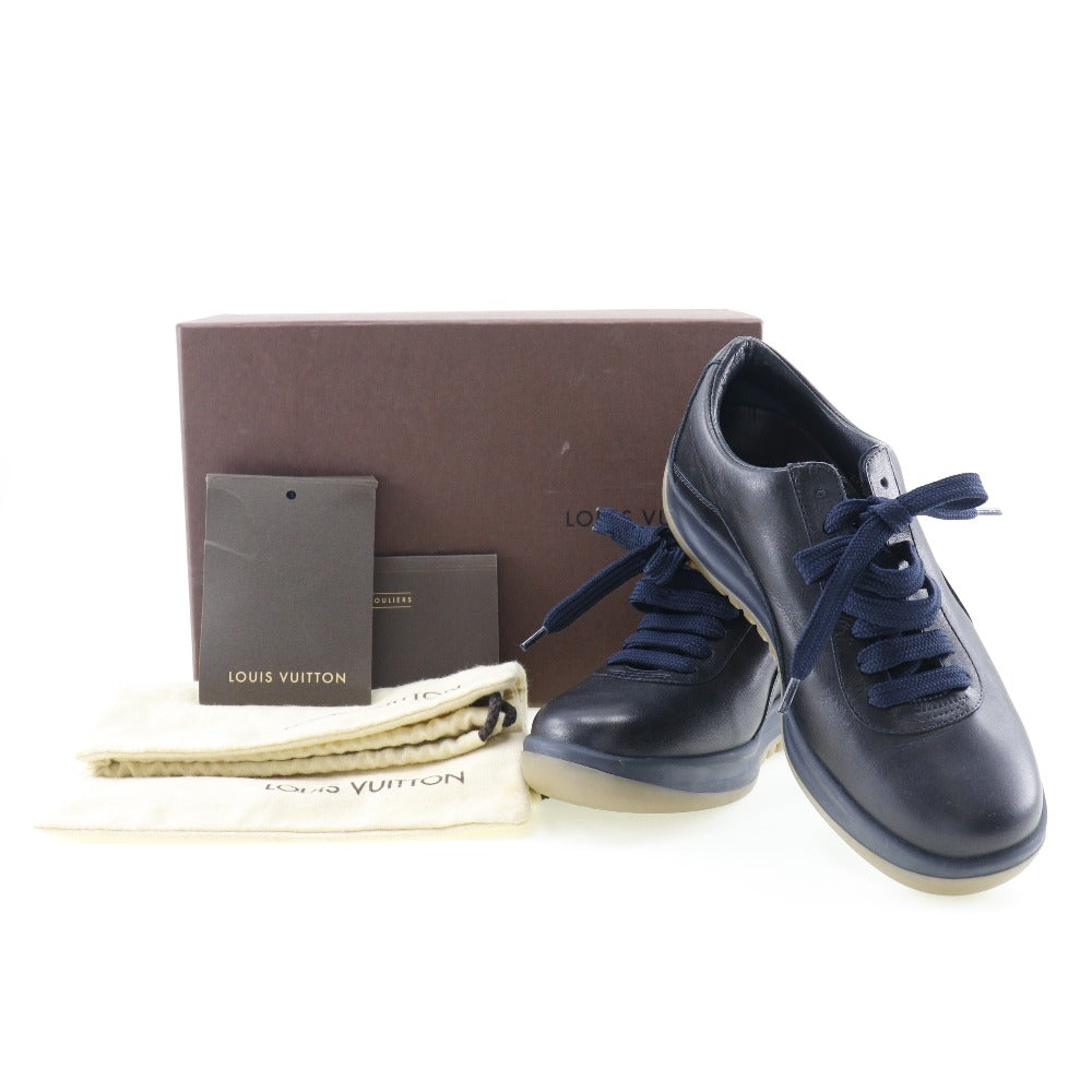 LOUIS VUITTON sneakers leather black shoes Women 36 Used Authentic