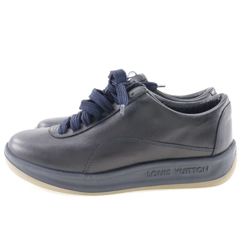 LOUIS VUITTON sneakers leather black shoes Women 36 Used Authentic