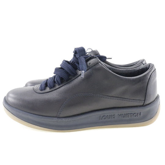 LOUIS VUITTON sneakers leather black shoes Women 36 Used Authentic