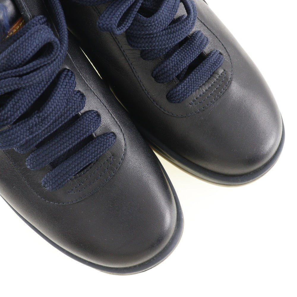 LOUIS VUITTON sneakers leather black shoes Women 36 Used Authentic