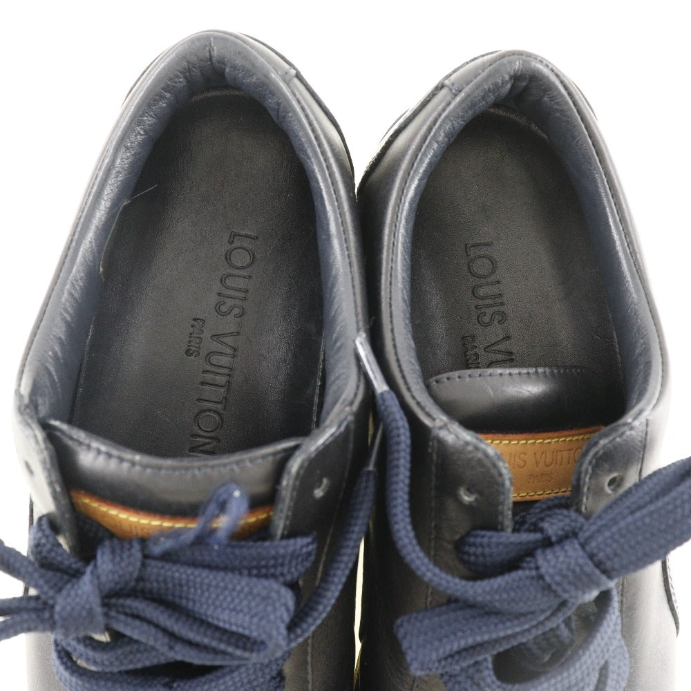 LOUIS VUITTON sneakers leather black shoes Women 36 Used Authentic