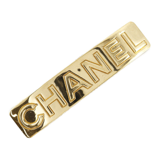 CHANEL Valletta Plated Gold gold vintage logo Women Used Authentic
