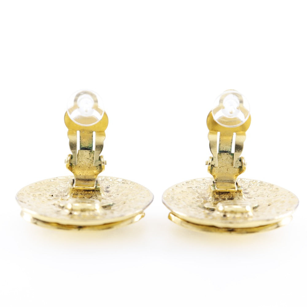 CHANEL Earring Plated Gold gold vintage Matrasse Women Used Authentic