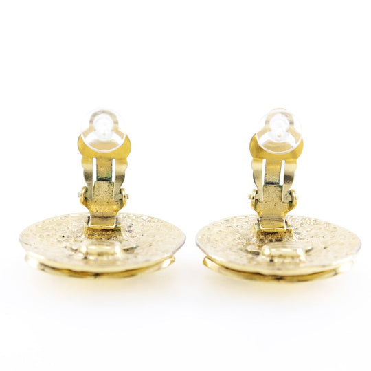 CHANEL Earring Plated Gold gold vintage Matrasse Women Used Authentic