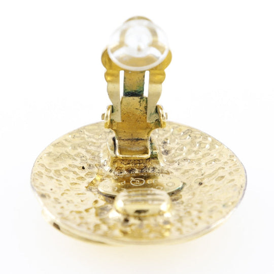CHANEL Earring Plated Gold gold vintage Matrasse Women Used Authentic