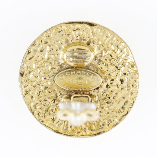 CHANEL Earring Plated Gold gold vintage Matrasse Women Used Authentic